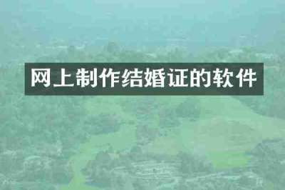 网上制作结婚证的软件