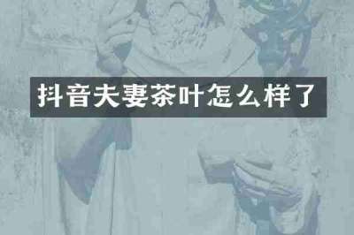 抖音夫妻茶叶怎么样了