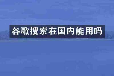 谷歌搜索在国内能用吗