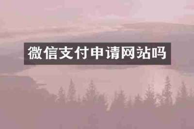 微信支付申请网站吗