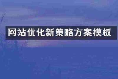 网站优化新策略方案模板
