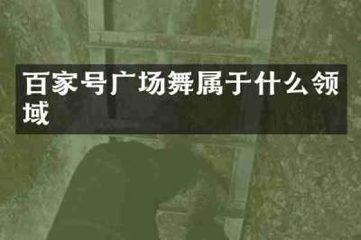 百家号广场舞属于什么领域