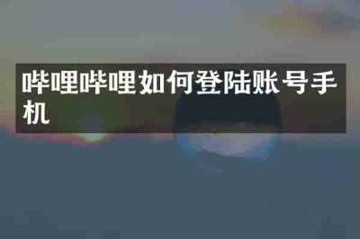 哔哩哔哩如何登陆账号手机