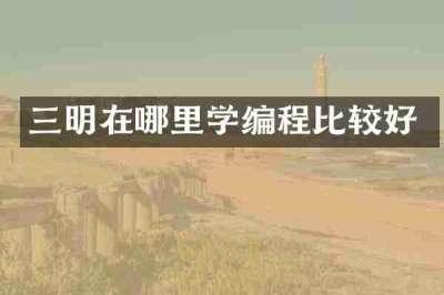 三明在哪里学编程比较好