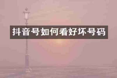抖音号如何看好坏号码