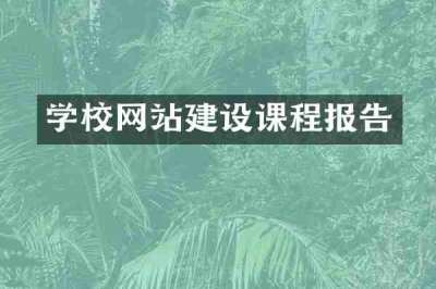 学校网站建设课程报告