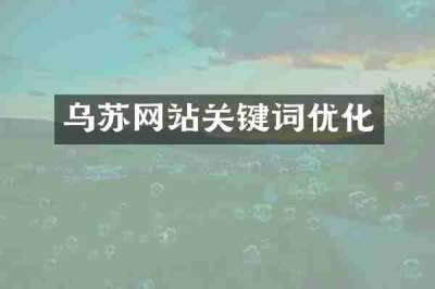 乌苏网站关键词优化