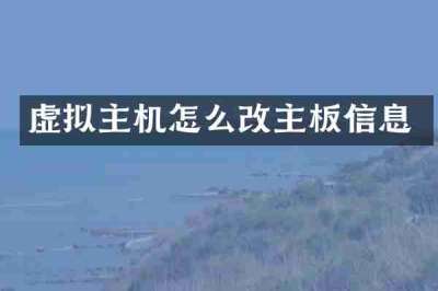 虚拟主机怎么改主板信息