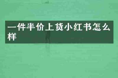 一件半价上货小红书怎么样
