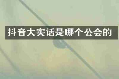 抖音大实话是哪个公会的