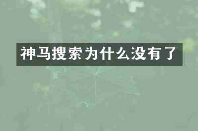 神马搜索为什么没有了