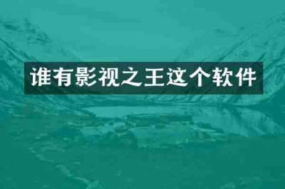 谁有影视之王这个软件