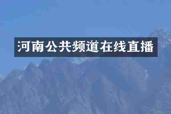 河南公共频道在线直播