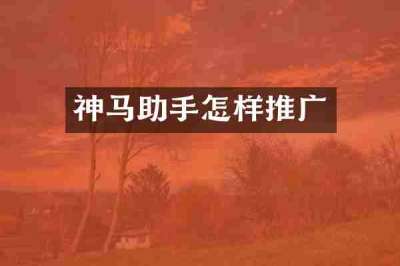 神马助手怎样推广