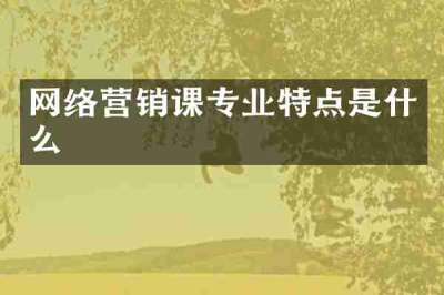 网络营销课专业特点是什么