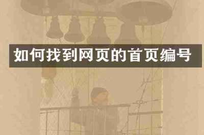 如何找到网页的首页编号