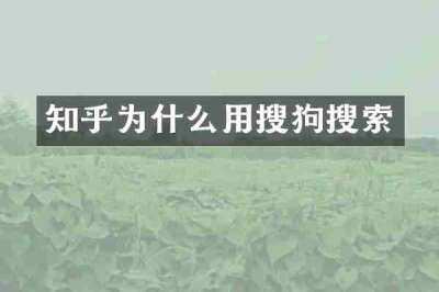 知乎为什么用搜狗搜索