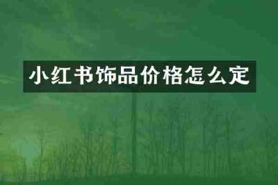 小红书饰品价格怎么定