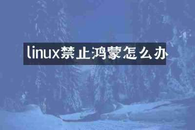 linux禁止鸿蒙怎么办