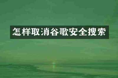 怎样取消谷歌安全搜索