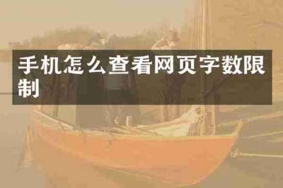 手机怎么查看网页字数限制