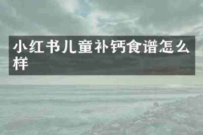 小红书儿童补钙食谱怎么样