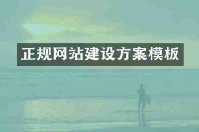 正规网站建设方案模板