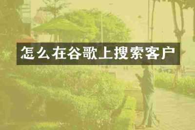 怎么在谷歌上搜索客户