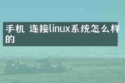 手机 连接linux系统怎么样的