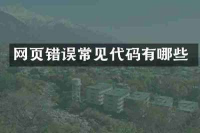 网页错误常见代码有哪些
