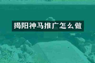 揭阳神马推广怎么做