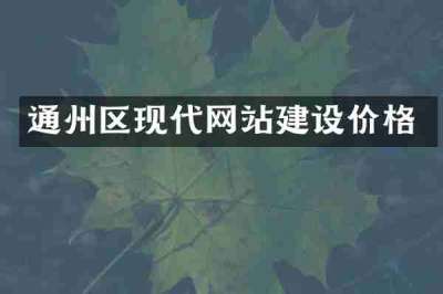 通州区现代网站建设价格
