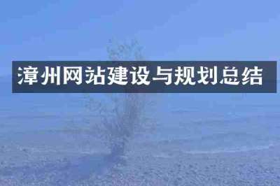 漳州网站建设与规划总结
