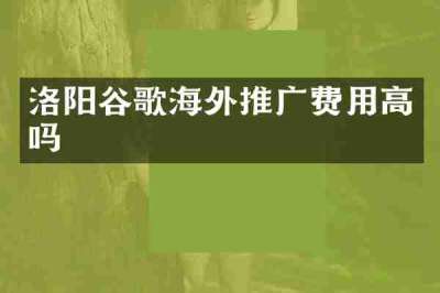 洛阳谷歌海外推广费用高吗