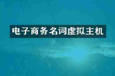 电子商务名词虚拟主机