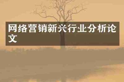 网络营销新兴行业分析论文