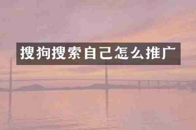 搜狗搜索自己怎么推广