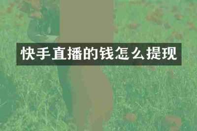 快手直播的钱怎么提现