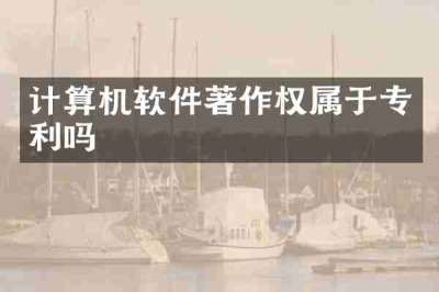计算机软件著作权属于专利吗