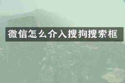 微信怎么介入搜狗搜索框