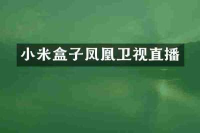 小米盒子凤凰卫视直播