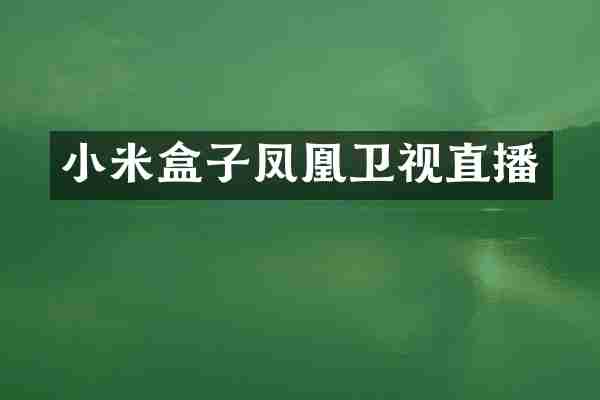 小米盒子凤凰卫视直播