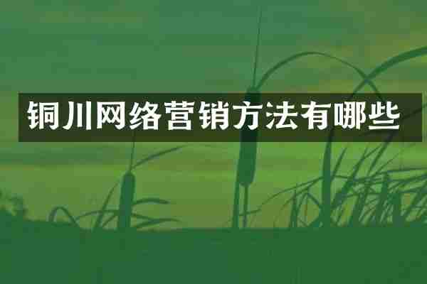 铜川网络营销方法有哪些