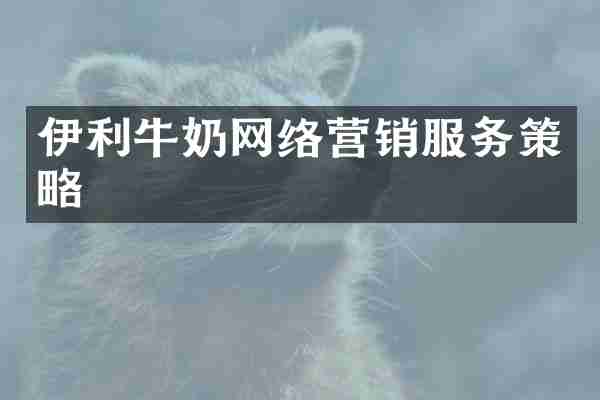 伊利牛奶网络营销服务策略