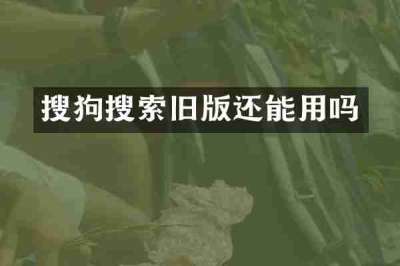 搜狗搜索旧版还能用吗