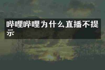哔哩哔哩为什么直播不提示
