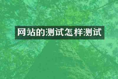 网站的测试怎样测试
