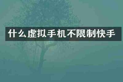 什么虚拟手机不限制快手