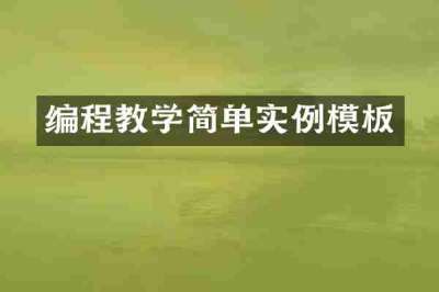 编程教学简单实例模板