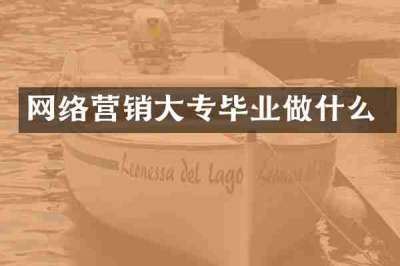 网络营销大专毕业做什么